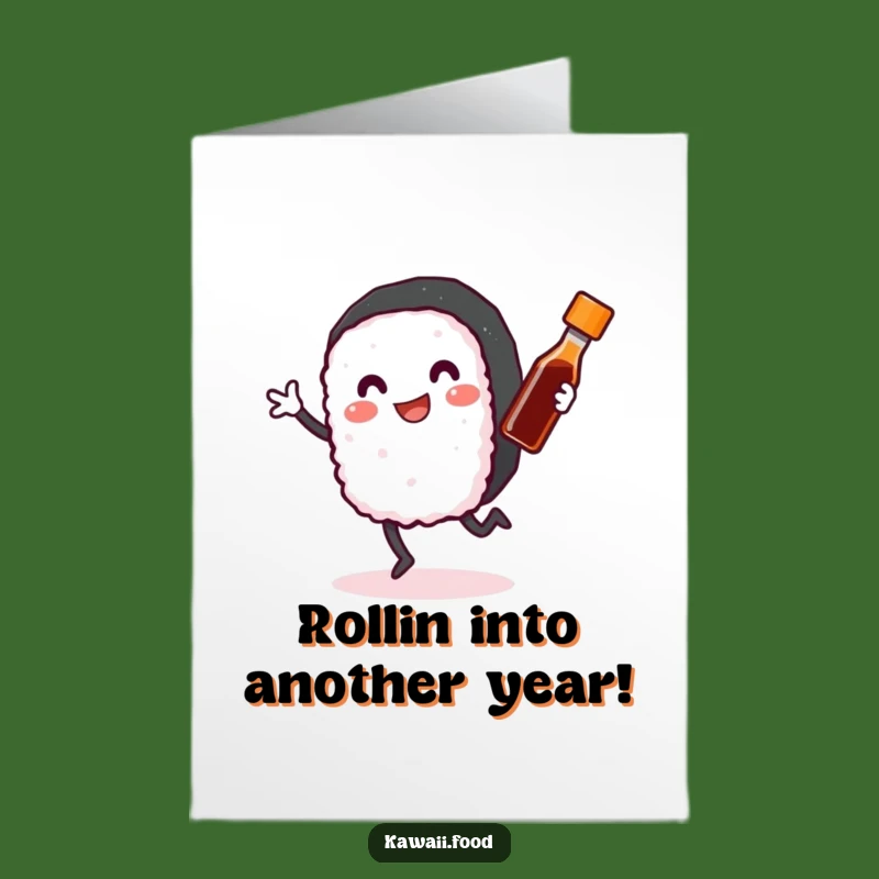 Free Printable Sushi Birthday Card: Funny Dancing Food Downloadable Gift!