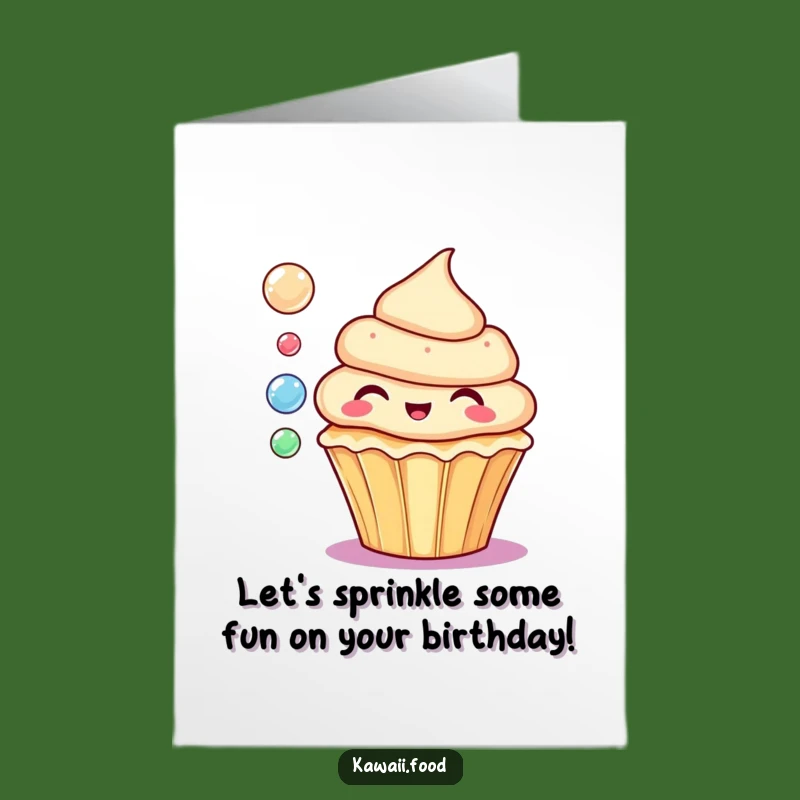 Free Printable Cupcake Birthday Card: Bubbly Delight Downloadable Funny Gift!
