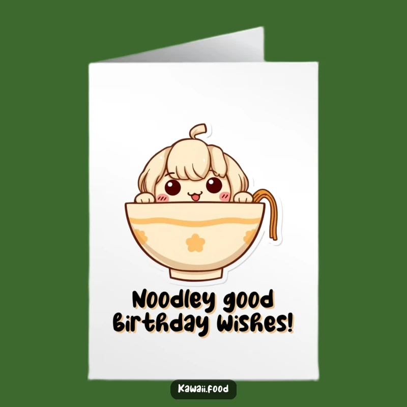 Free Printable Birthday Card: Curious Ramen Bowl, Funny Noodle Arms, Downloadable Gift