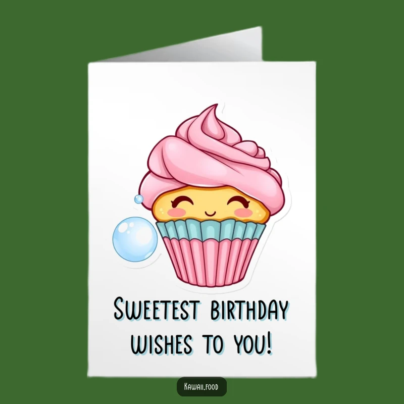 Free Printable Cupcake Birthday Card - Funny Bubble Blowing Downloadable Gift