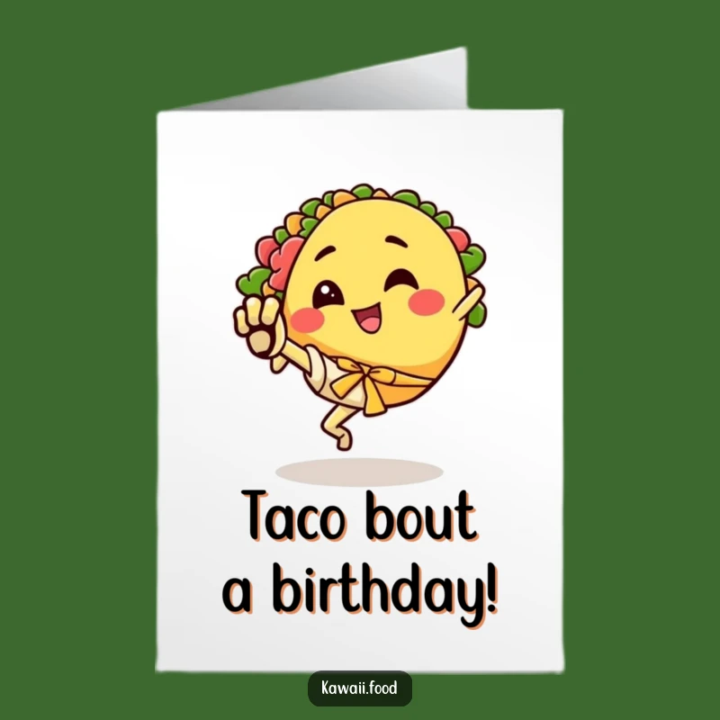 Free Printable Funny Taco Birthday Card: Karate Kick Celebration Downloadable Gift
