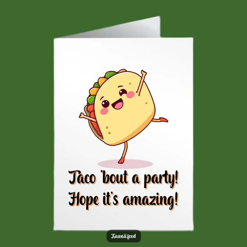 Funny Free Printable Taco Birthday Card: Hilarious Cartwheel Taco Downloadable Gift