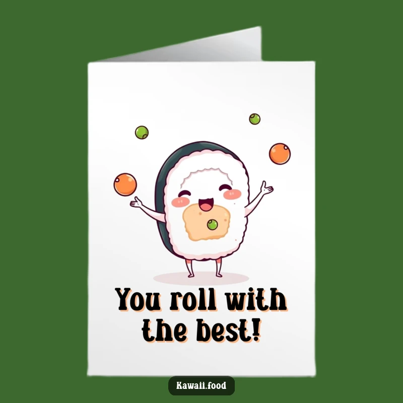 Free Printable Congrats Card: Sushi Juggler Celebration for a Funny Downloadable Gift