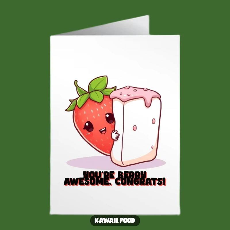Free Printable Strawberry Congrats Card: Shy Peek Digital Download for Sweet Victories