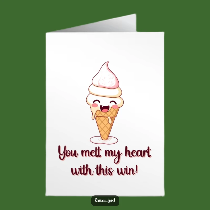 Free Printable Ice Cream Congrats Card: Giggling Cone Downloadable Funny Gift!