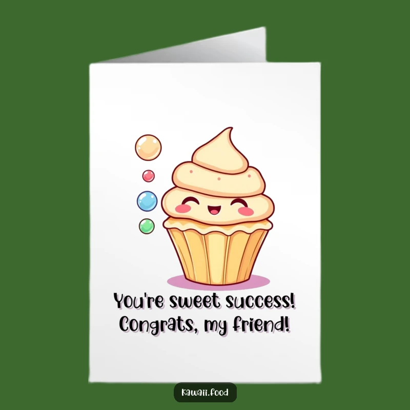 Free Printable Cupcake Congrats Card: Bubbly Success Downloadable Funny Gift!