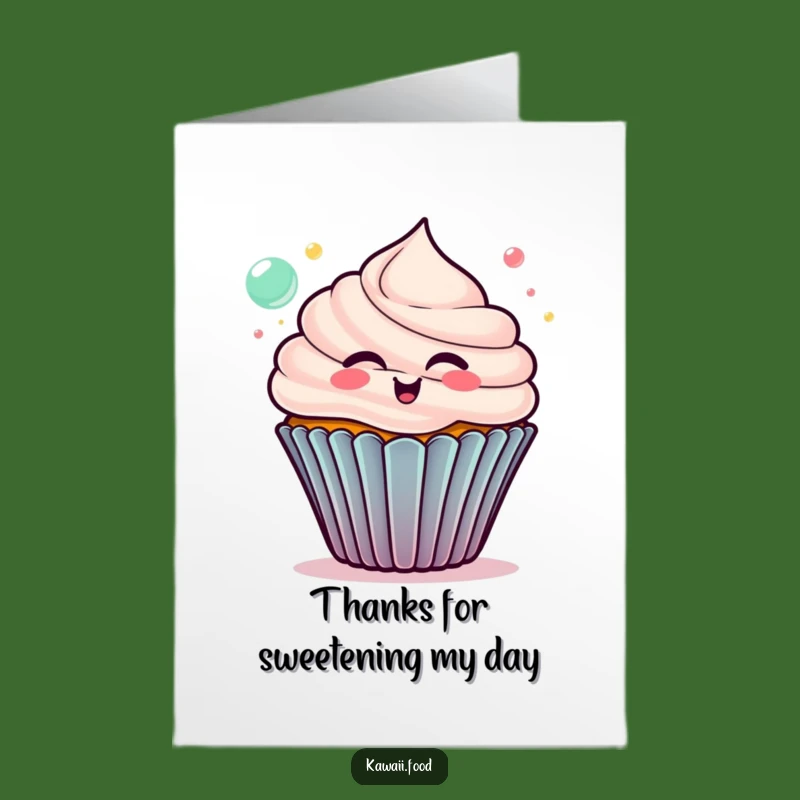 Free Printable Cupcake Thank You Card: Bubbly Thanks Downloadable Gift for Sweet Gratitude