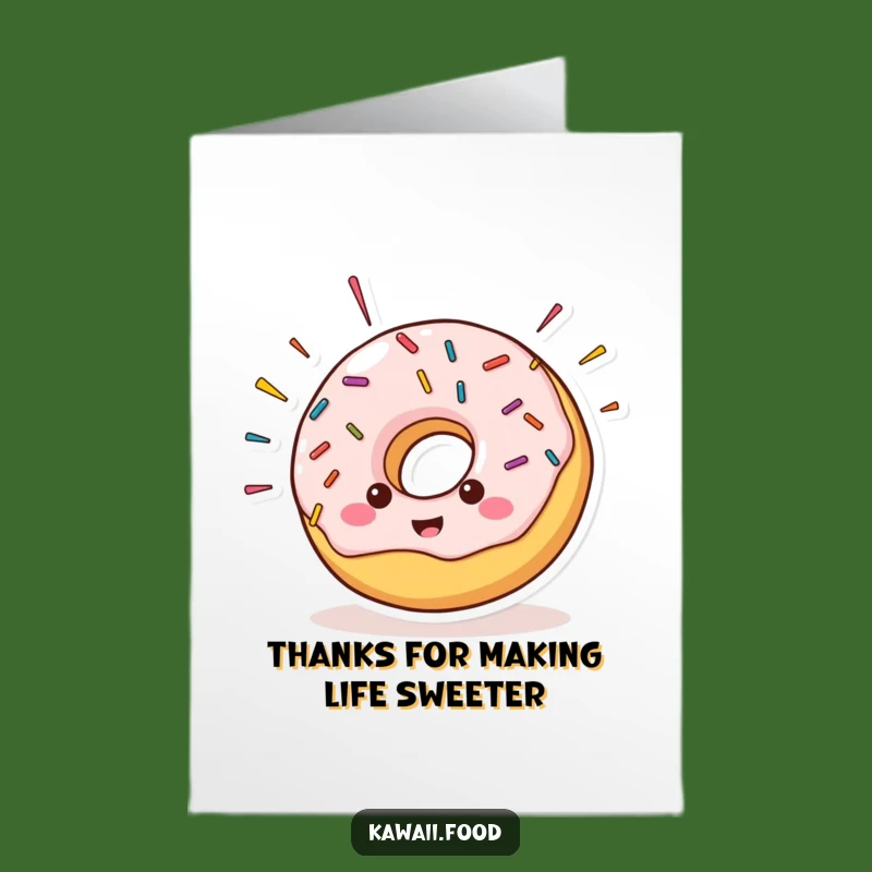 Free Printable Donut Thanks Card - Funny Sprinkle Gratitude Gift