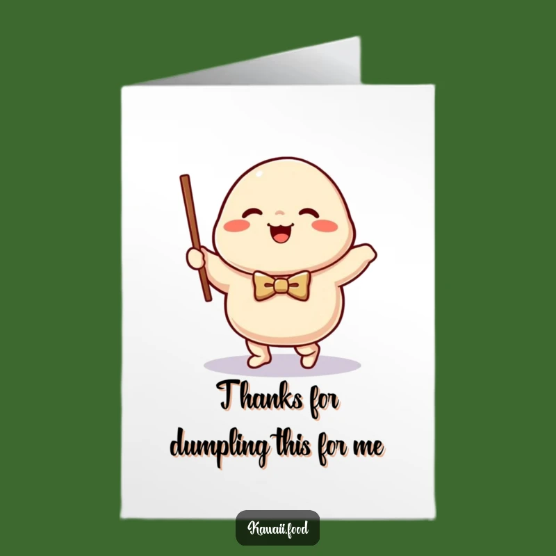 Free Printable Funny Dumpling Thank You Card: Waltzing Duo Digital Download for Gratitude