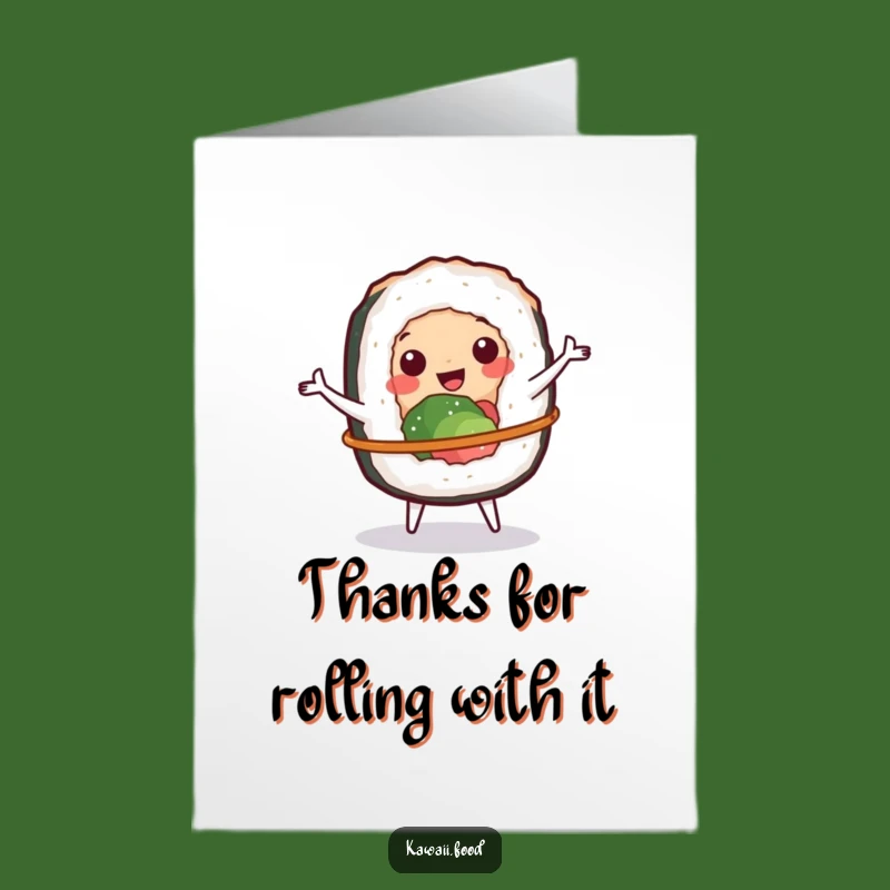 Free Printable Funny Sushi Thank You Card: Hula Hoop Gratitude Downloadable