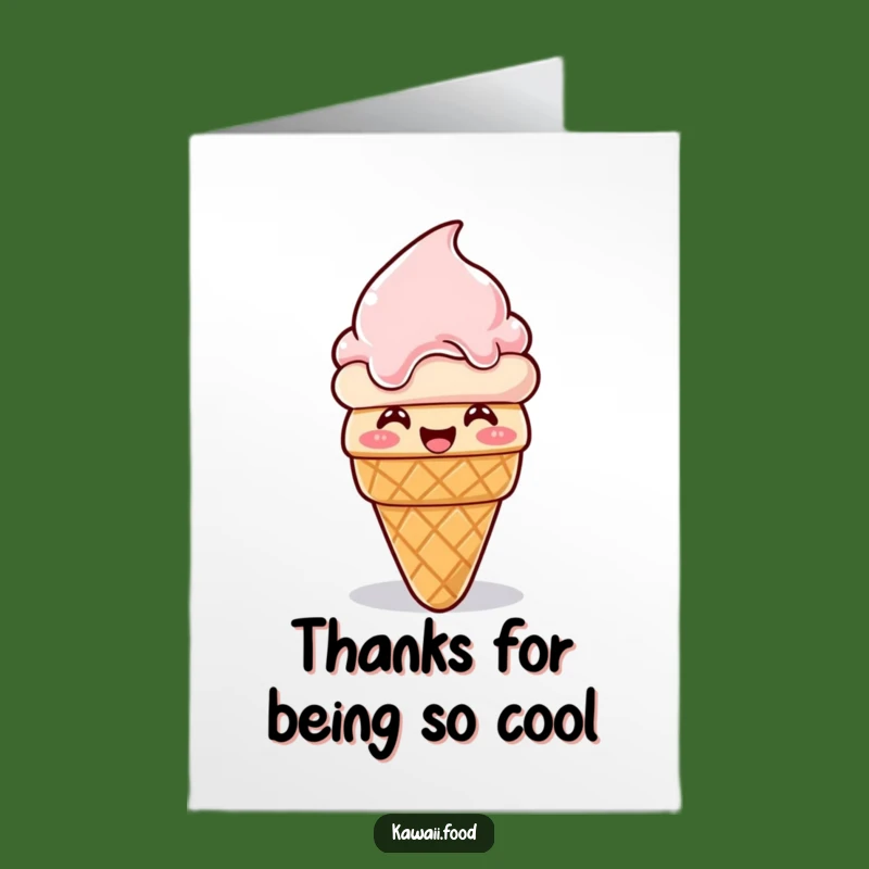 Free Printable Giggling Ice Cream Thank You Card: Funny Downloadable Gift for Sweet Thanks