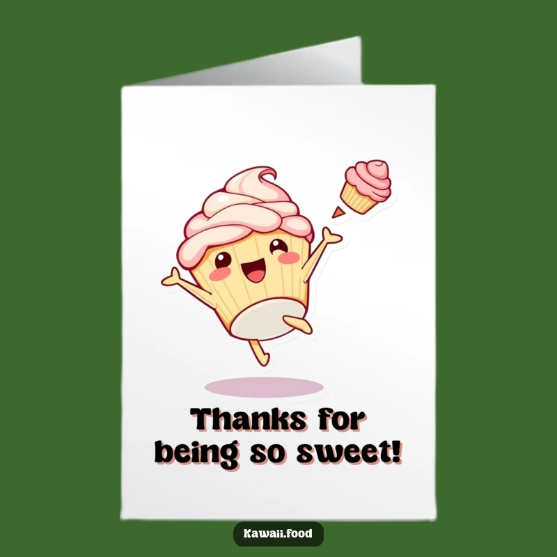 Free Printable Thank You Card: Cupcake Cartwheel Fun Funny Downloadable Greeting