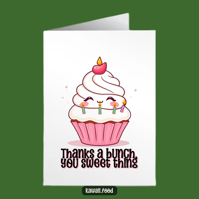 Free Printable Thank You Card: Cupcake Expressing Gratitude Funny Downloadable Gift