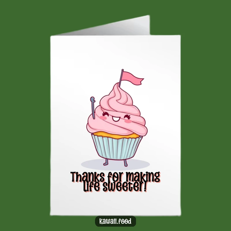 Free Printable Thank You Card: Cupcake Flag, Sweet Funny Downloadable Gratitude