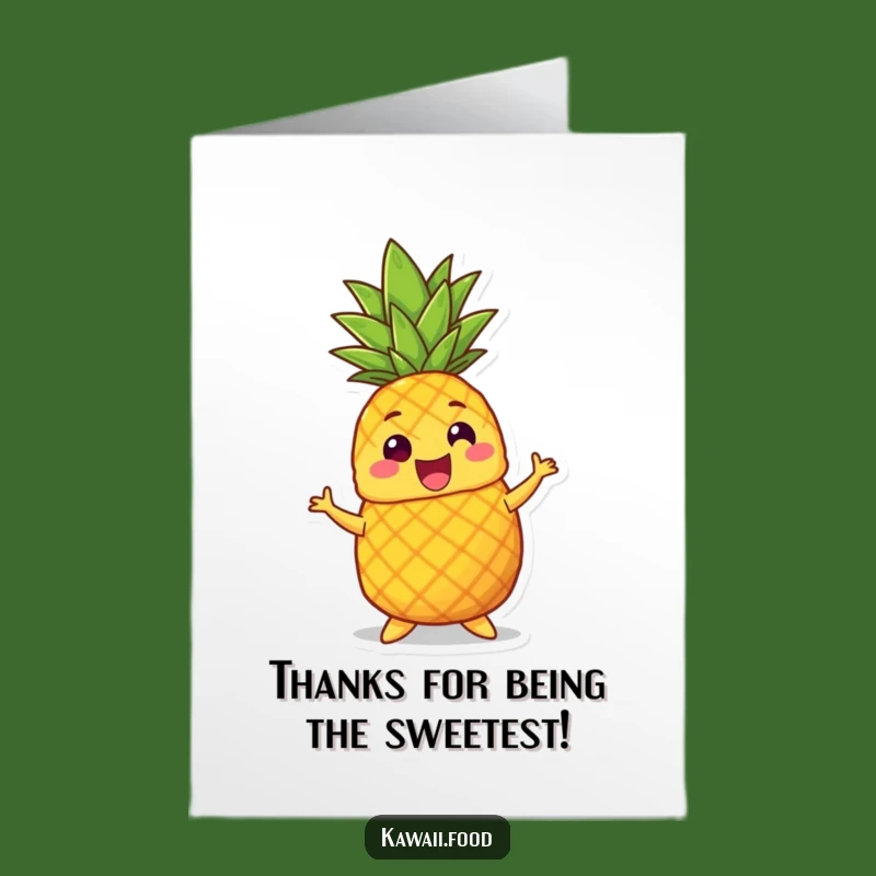 Free Printable Thank You Card: Dancing Pineapple Thanks, Fun Downloadable Appreciation Gift