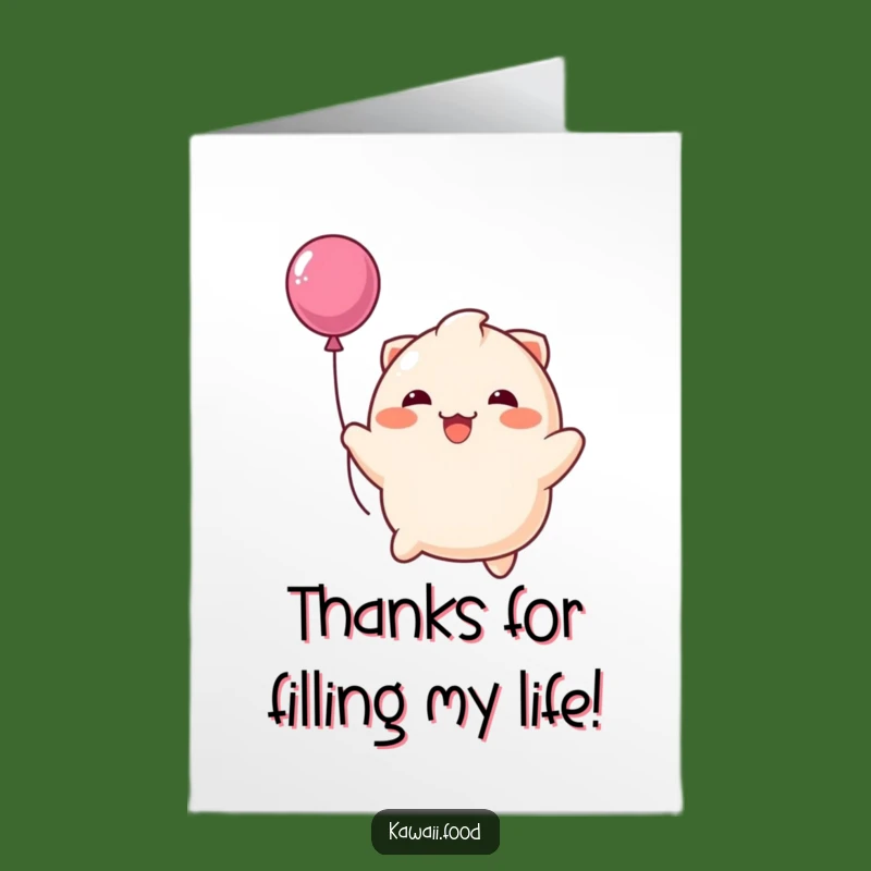Free Printable Thank You Card: Dumpling Bounce Thanks, Heartwarming Downloadable Gift