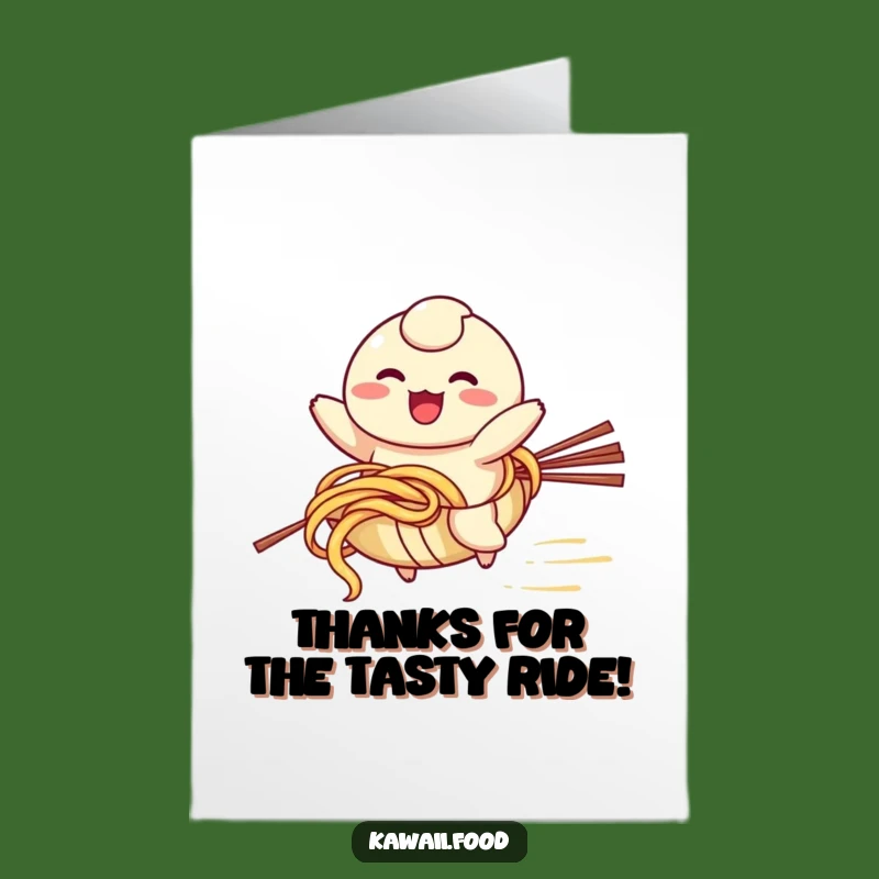 Free Printable Thank You Card: Dumpling Noodle Journey Thanks, Fun Downloadable Appreciation Gift