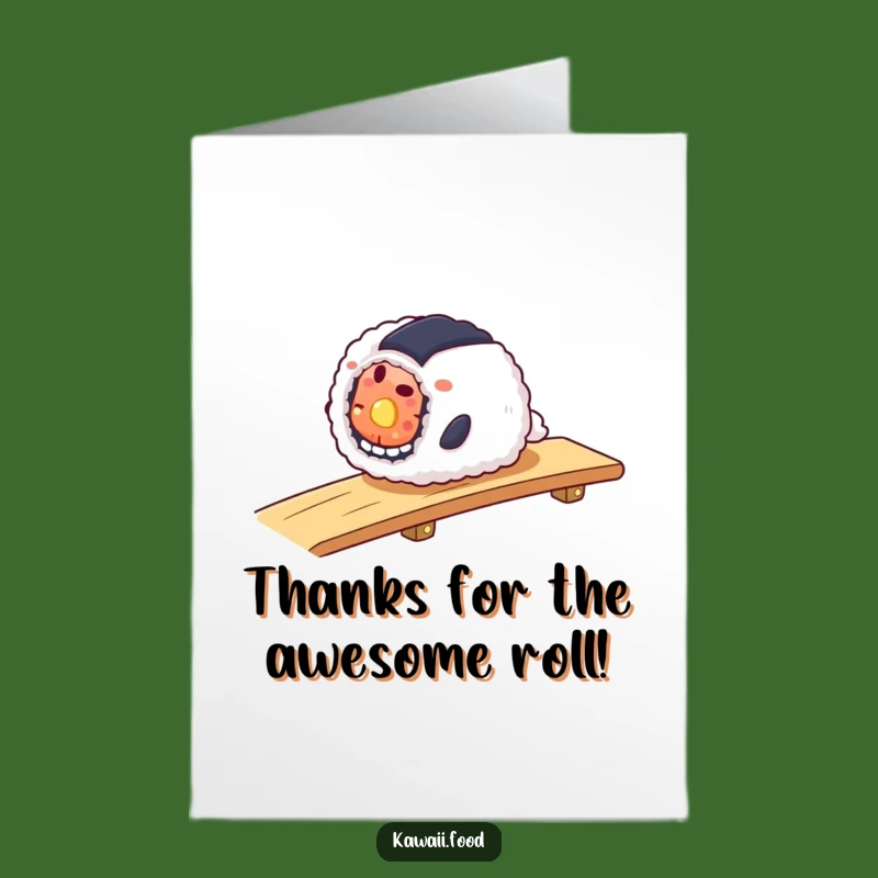 Free Printable Thank You Card: Sushi Roll Slides, Funny Downloadable Gift of Thanks