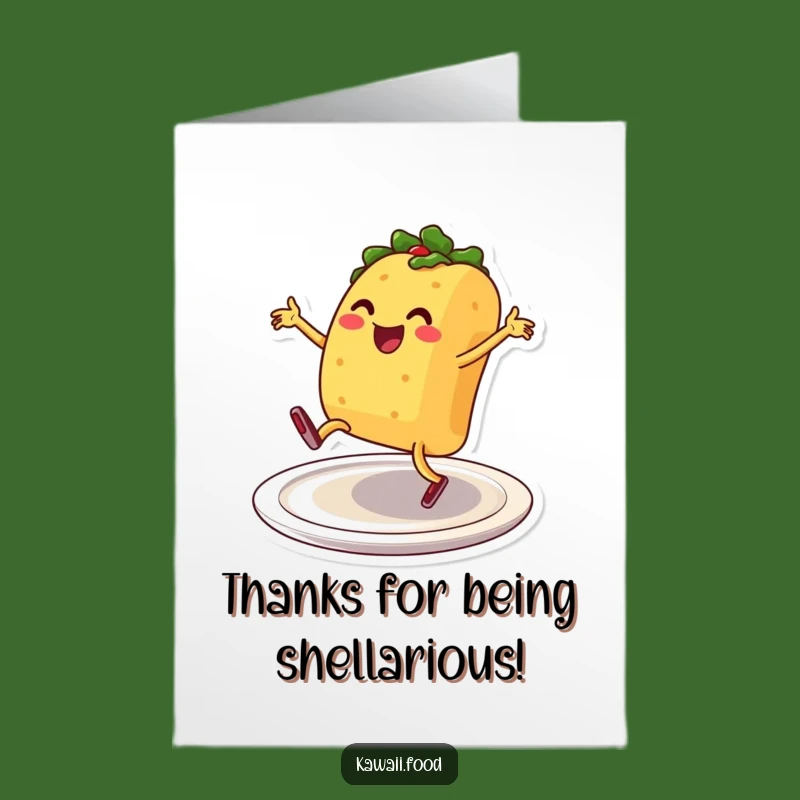 Free Printable Thank You Card: Taco's Dance of Gratitude for a Funny Downloadable Gift