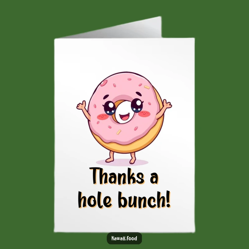 Free Printable Thank You Card: Dancing Donut, Funny Downloadable Gift of Thanks