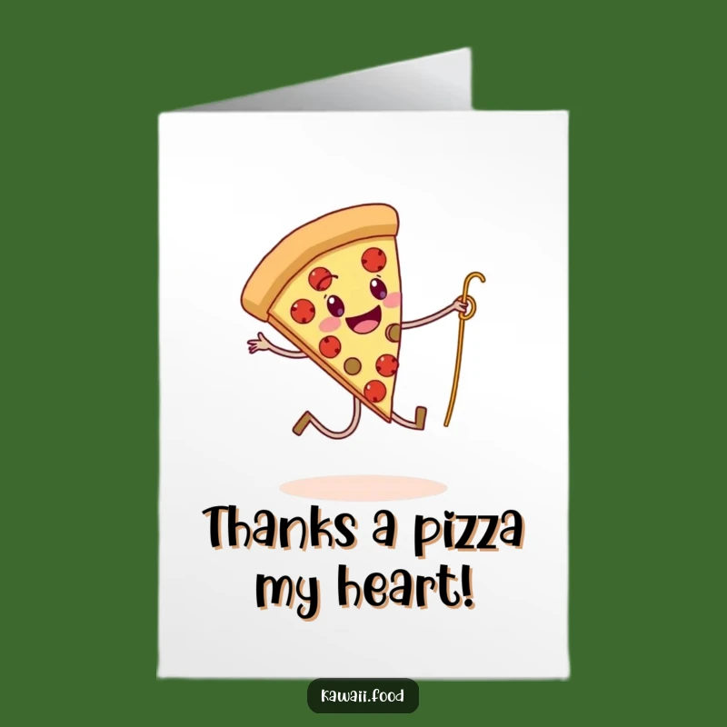 Free Printable Thank You Card: Pizza Skipping Spaghetti, Funny Downloadable Gratitude