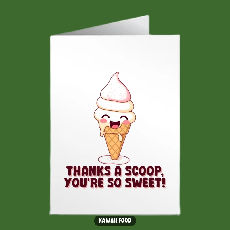 Funny Free Printable Ice Cream Thank You Card: Giggling Cone Downloadable Gift!