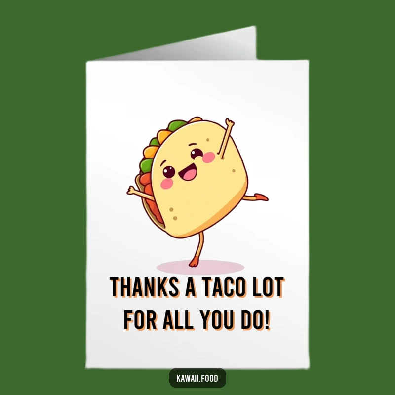 Funny Free Printable Taco Thank You Card: Cartwheeling Gratitude Downloadable Gift