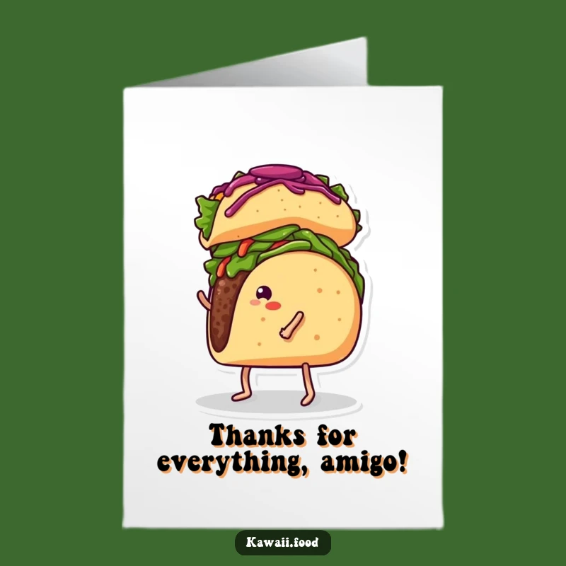 Free Printable Thank You Card: Taco Balancing Burrito, Funny Downloadable Gratitude Gift
