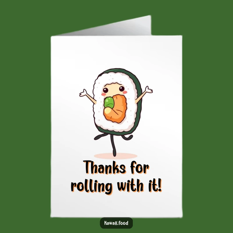 Free Printable Thank You Card: Sushi's Thank You Twirl for a Funny Downloadable Gift