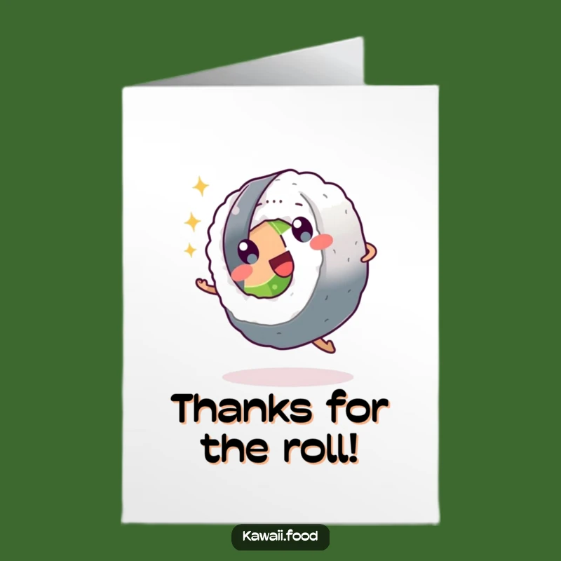 Free Printable Thank You Card: Sushi Cartwheel Surprise, Fun Downloadable Gratitude