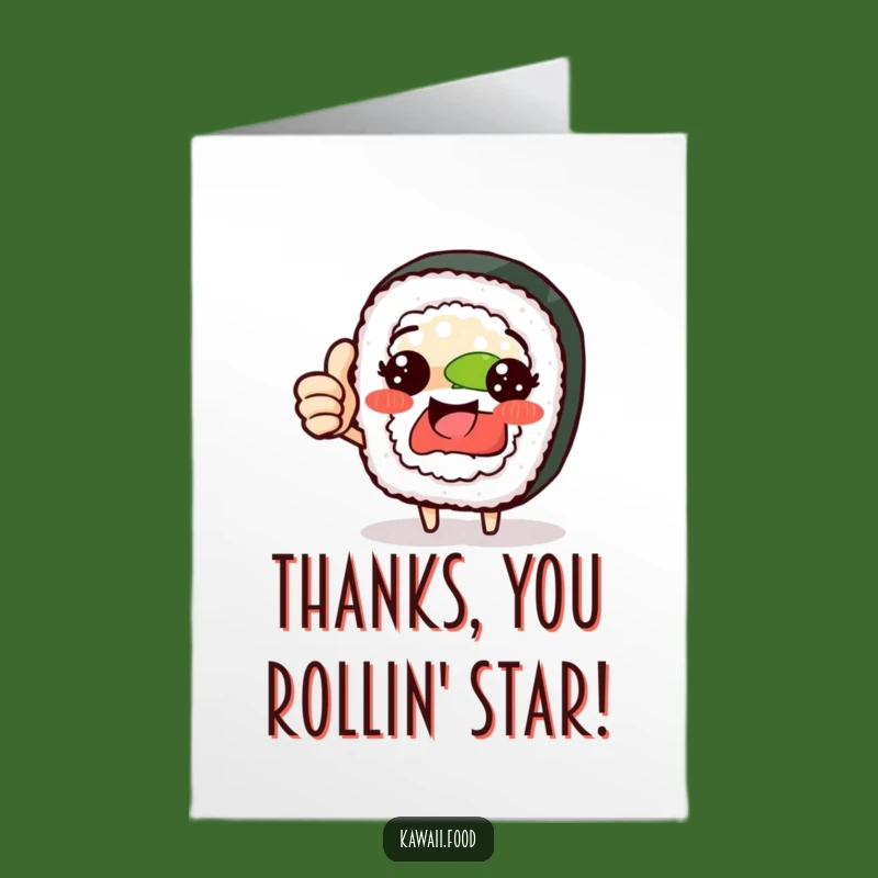 Free Printable Sushi Thumbs Up Thank You Card - Funny Downloadable Gift for Delicious Gratitude