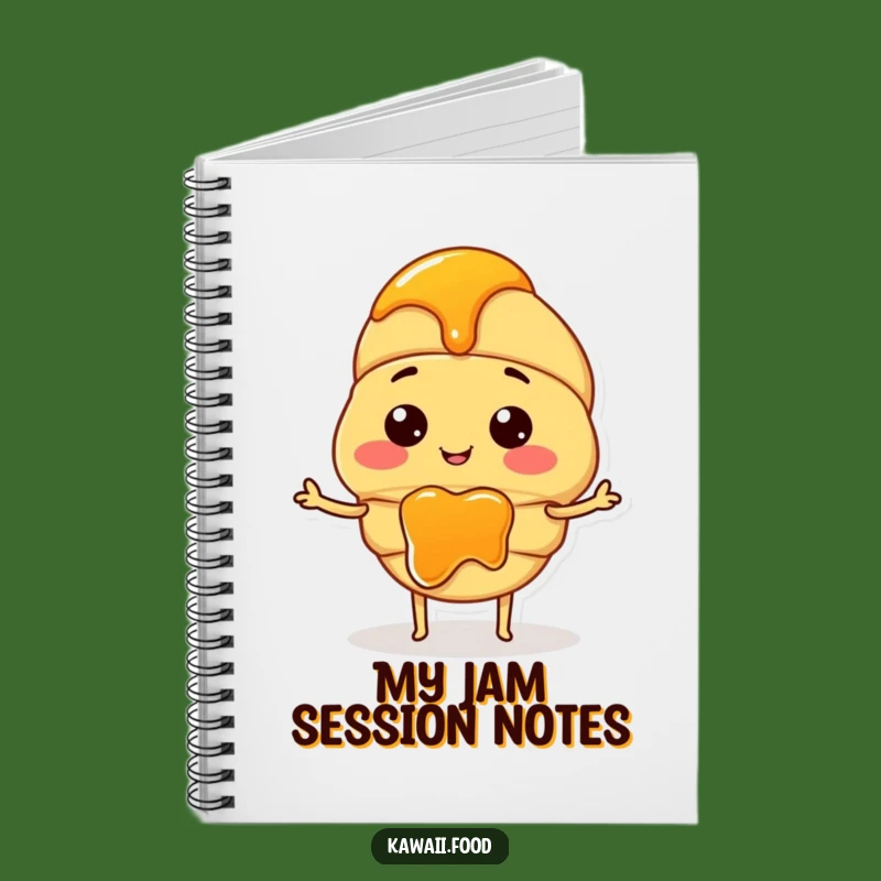 Funny Croissant Jam Notebook: Jot Down Ideas with a Smiling Pastry Pal
