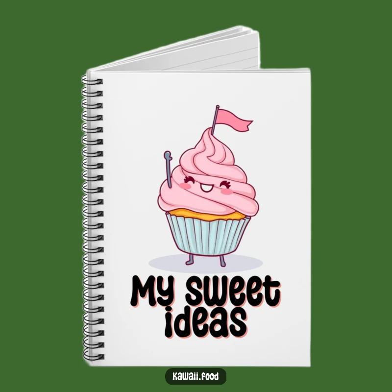 Funny Cupcake Flag Mountain Notebook - Ideal for Jotting Down Sweet Ideas with Flair