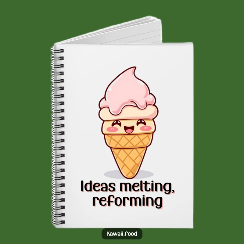 Funny Giggling Ice Cream Cone Notebook - Melting Ideas, Great Humorous Gift Journal