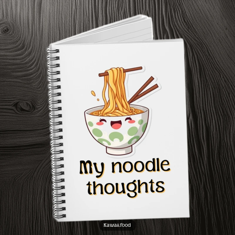Funny Notebook: Cover art of a ramen bowl joyfully splashing noodles, encouraging creative writing and doodling.