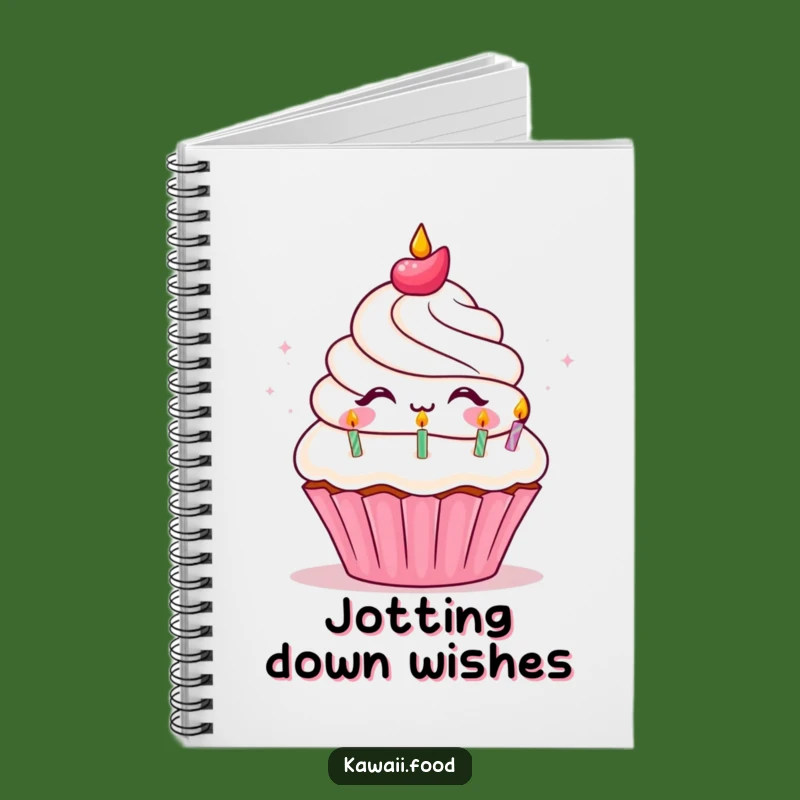 Funny Cupcake Birthday Notebook - Delighted Character Blowing Candles, Write Your Funny Story!