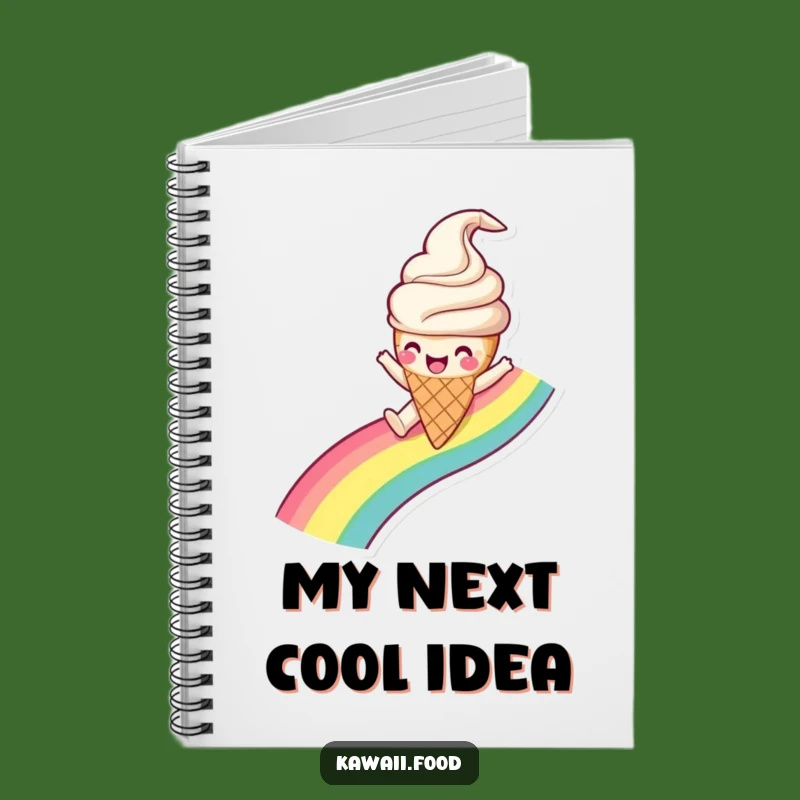 Funny Ice Cream Rainbow Slide Notebook - Jot Down Happy Thoughts Gleefully!