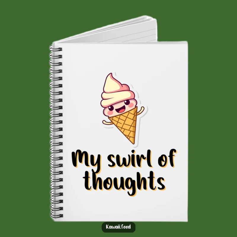 Funny Ice Cream Cone Notebook: Jot Down Ideas with Swirling Sweetness