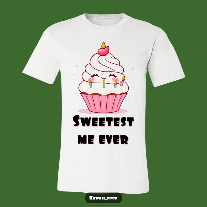 Funny Cupcake Birthday T-Shirt - Delighted Character Blowing Candles, A Hilarious Gift!
