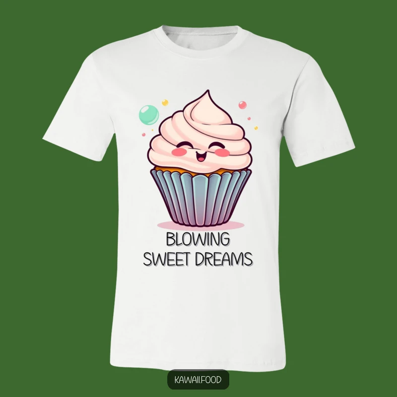 Funny Delighted Cupcake T-Shirt - Colorful Bubbles, Great Humorous Gift