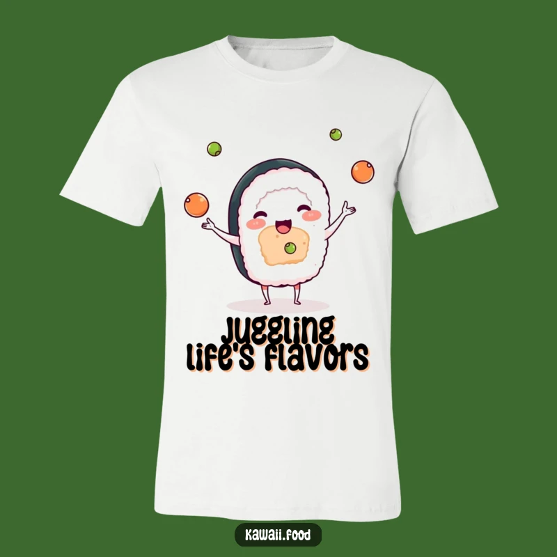 Funny Sushi Wasabi Juggling T-Shirt - Playful Foodie Wear and Gift