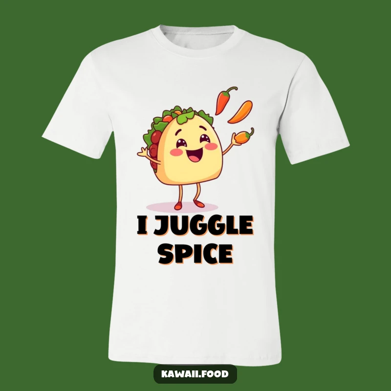 Funny Taco Juggler T-Shirt: Smiling Taco Character, Hilarious Gift