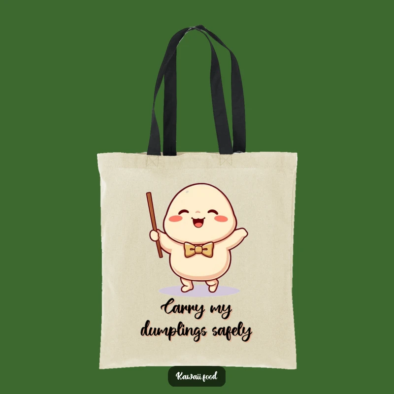 Funny Dumpling Waltz Tote Bag: Happy Character, Practical Humorous Gift