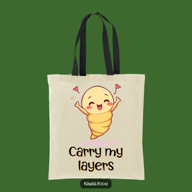 Funny Croissant Jump Tote Bag: Curious Pastry Carryall, Perfect Funny Gift