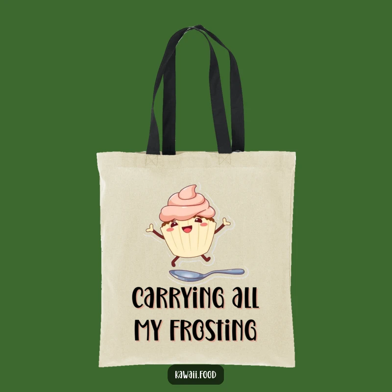 Funny Cupcake Leaping Tote Bag: Carry Your Sweetness and Smiles