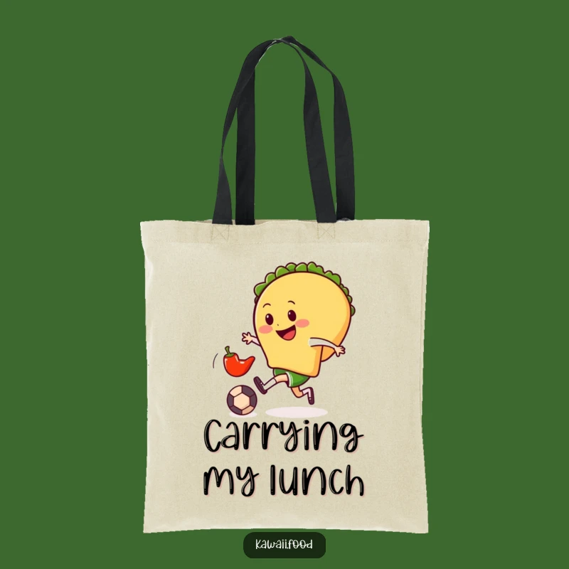Funny Taco Soccer Tote Bag: Playful Foodie Carry-All for Daily Fun