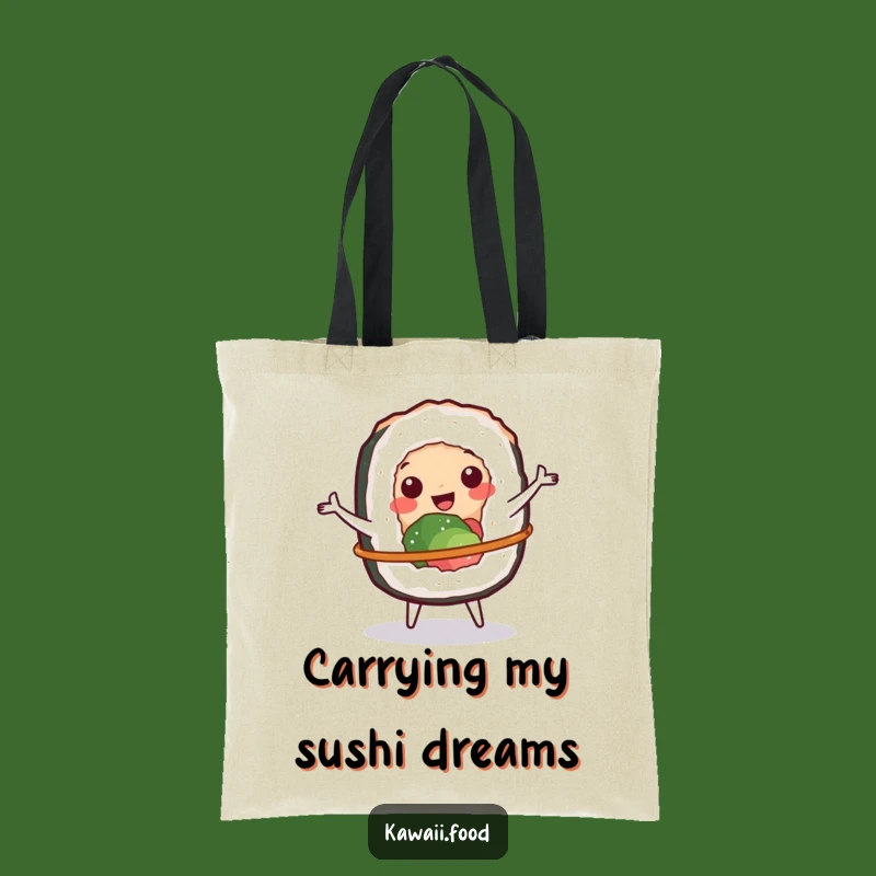 Funny Sushi Hula Hoop Tote Bag, Carry Your Good Vibes