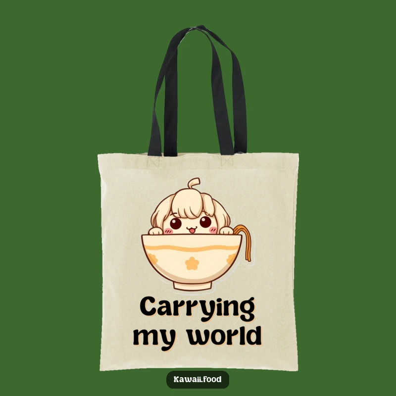 Funny Ramen Tote Bag: Curious Noodle Character, Stylish & Humorous Carry-all, Ideal Gift