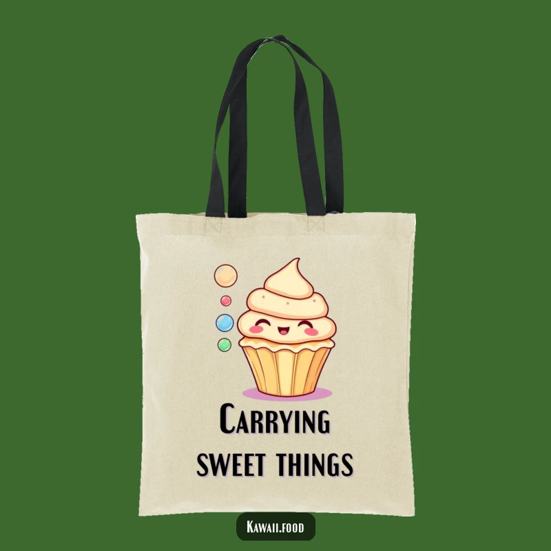 Funny Cupcake Bubbles Tote Bag: Spacious and Whimsical Sweet Accessory