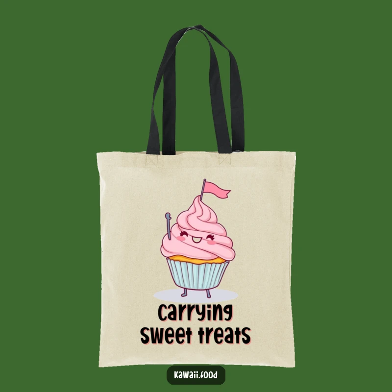 Funny Cupcake Flag Mountain Tote Bag - Humorous Accessory for Dessert Lovers on the Go